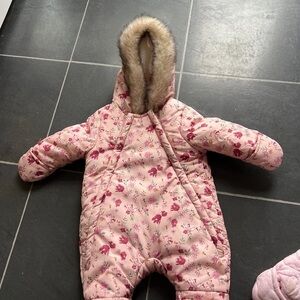 Primark Pink Floral Hooded Kids Footie